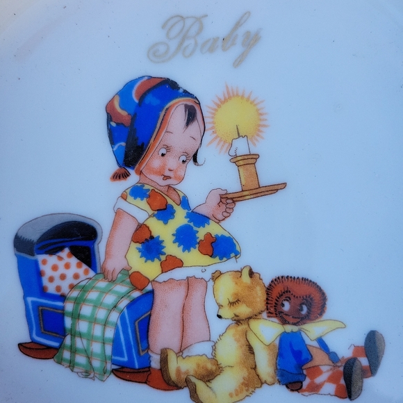 Antique 1920's Baby Dish Bowl Stamped "Made in Czecho - Slovakia" Scene - Picture 2 of 8